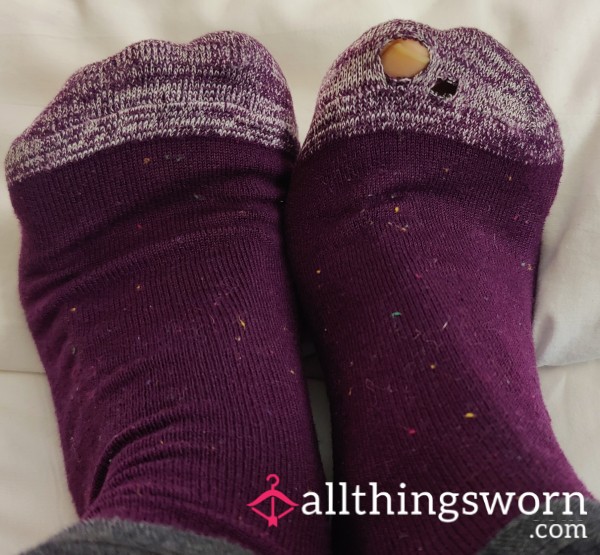 Worn Down Old Purple Socks