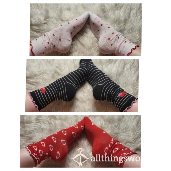 Valentines Day Heart Crew Socks