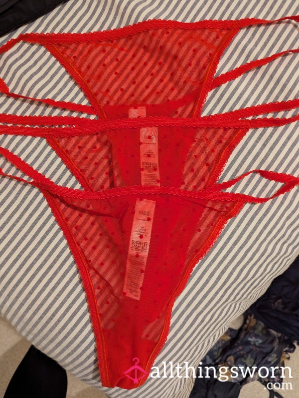 Red Love Heart Thong