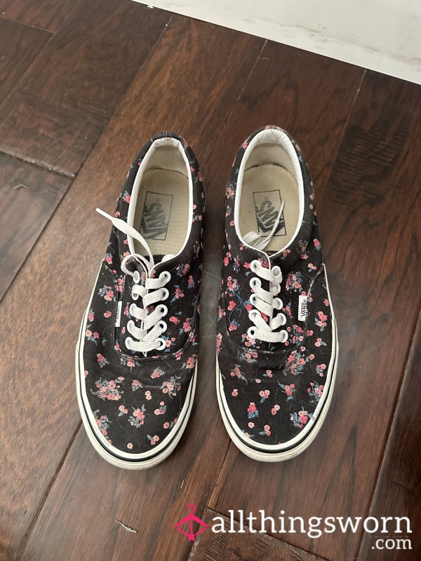 VANS Black Flower Sneakers