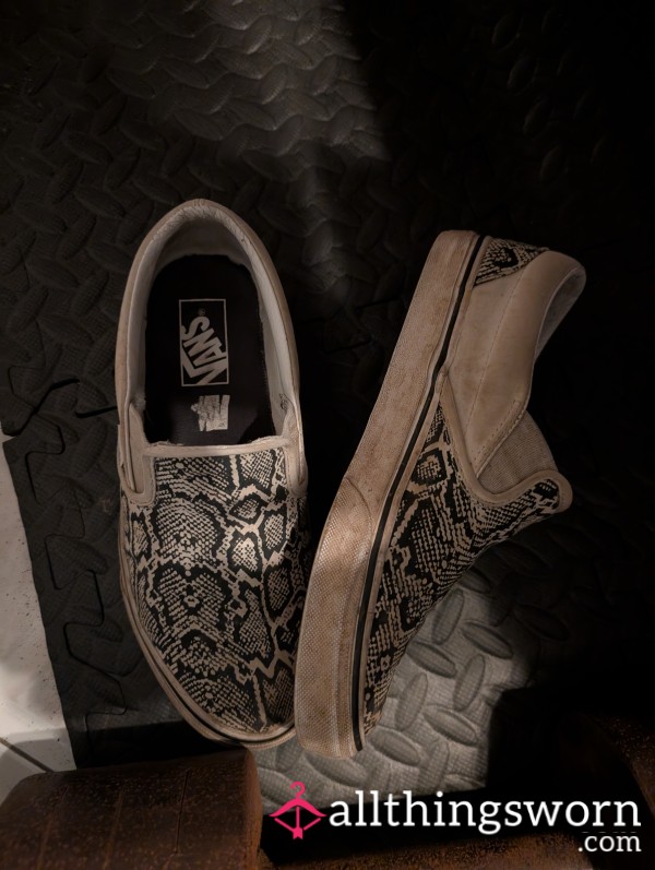 Vans Slip On Snake Print Shoes, Filthy