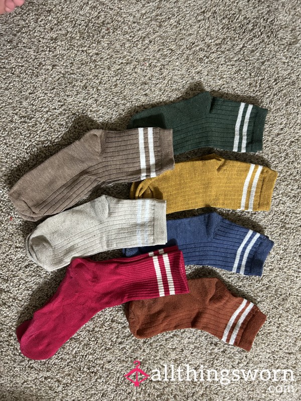 Various Colored Crew Socks