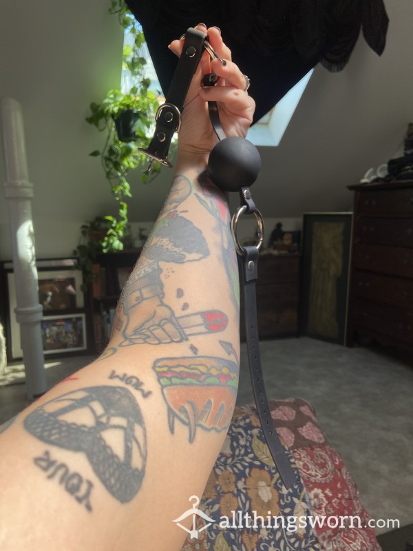 Vegan Leather Rubber Ball Gag Large