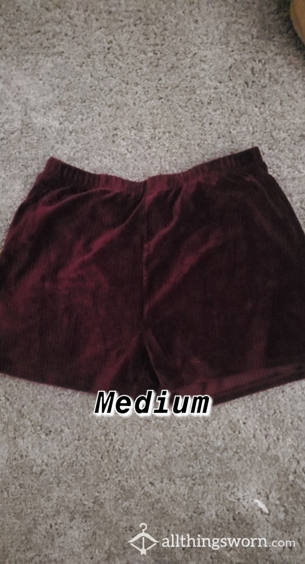 Velvety Maroon Shorts