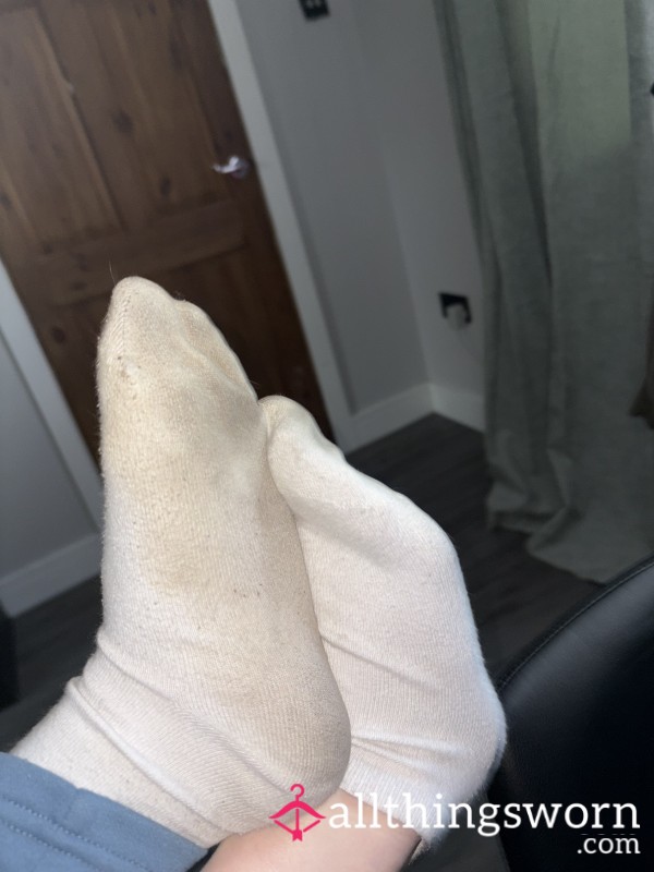 VERY Dirty White Trainer Socks