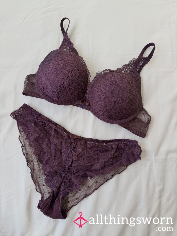 Very Old Bra And Panties Set, 48hr Wear 💜