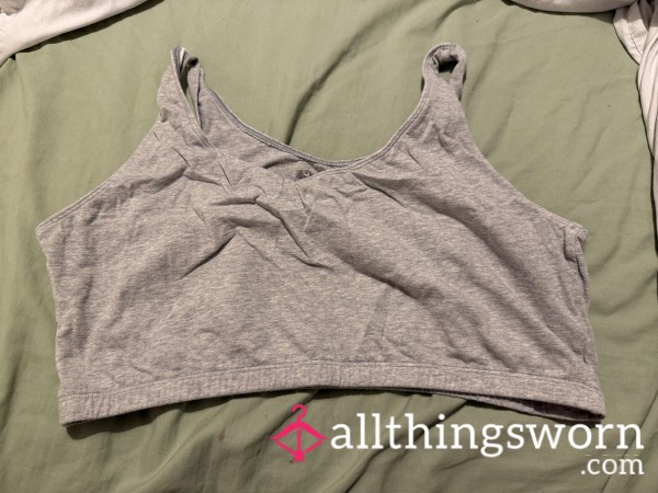 Very Old Grey Cotton Sports Bra