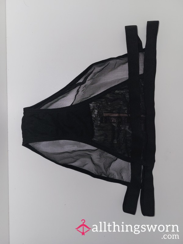 Very S**y Victoria's Secret Brand, High Waisted Strappy , Black Mesh