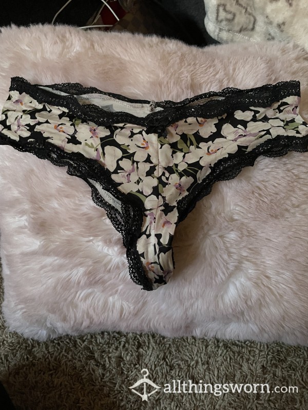 VERY USED Satin Flor*l Panties