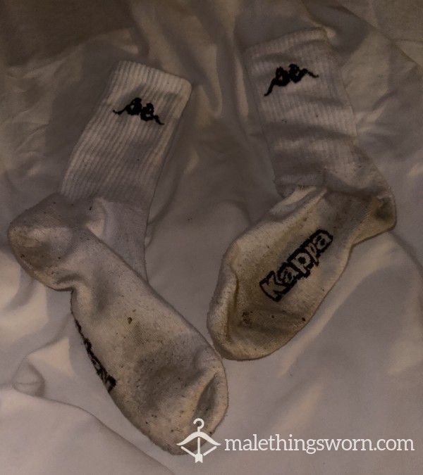 Very Used Sweaty Smelly White Socks