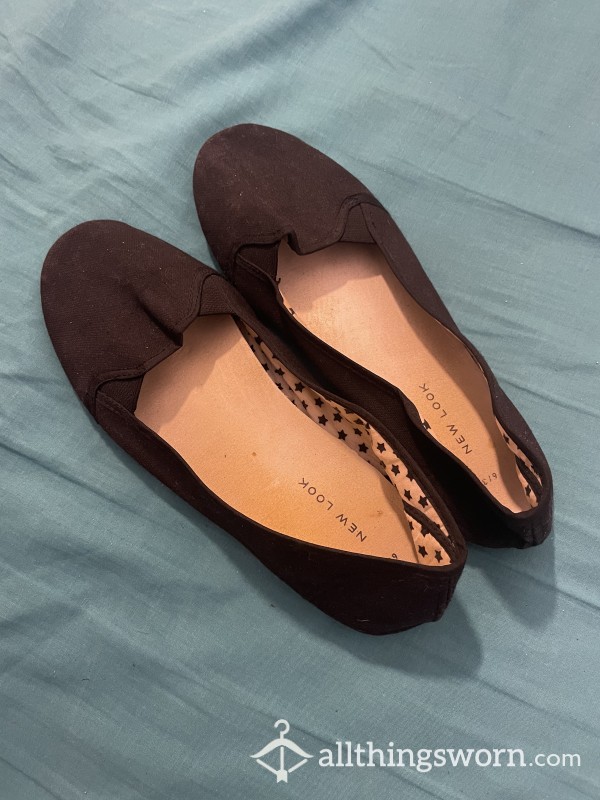 Very Well-worn Black Flats