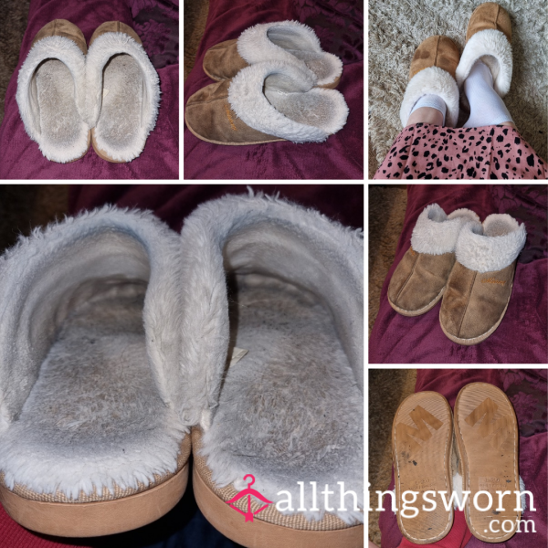 Very Well Worn Faux Sheepskin Mule Slippers | Size UK 7-8 | Includes Pics & Clip - From £30.00 + P&P