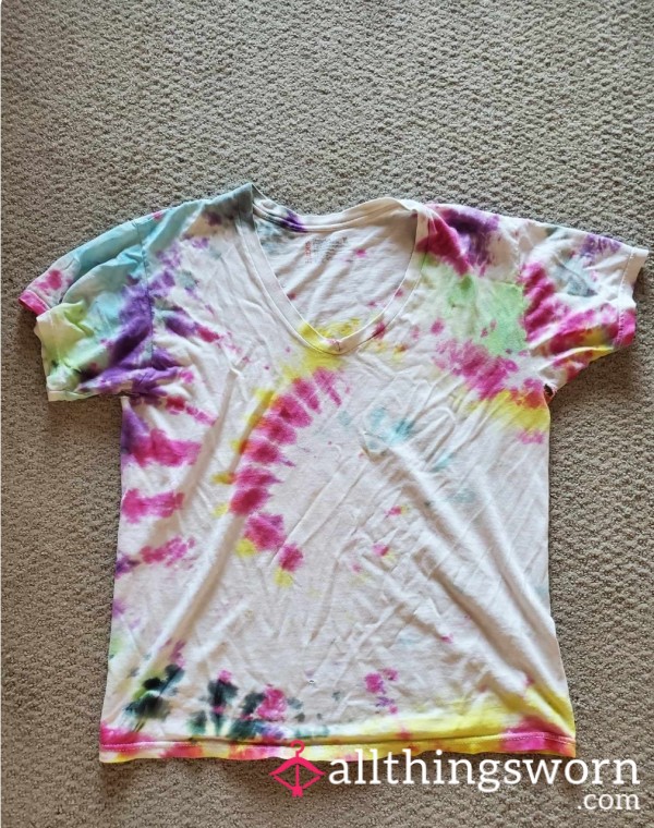 Very Well Worn Holely Ripped Tie Dye PJ Top