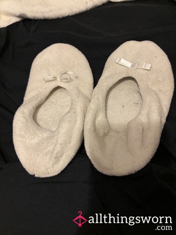 Very Well Worn White Ballerina Slippers