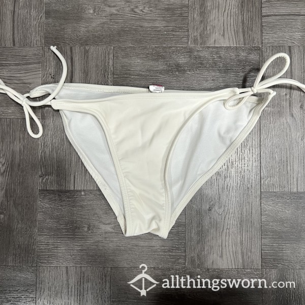 Very Well Worn White Bikini Bottom