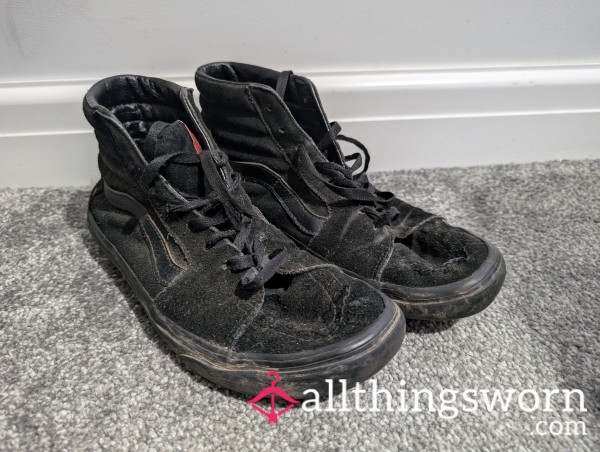 Very Well-worn Years Old Hi-Top Vans Used As Work Shoes