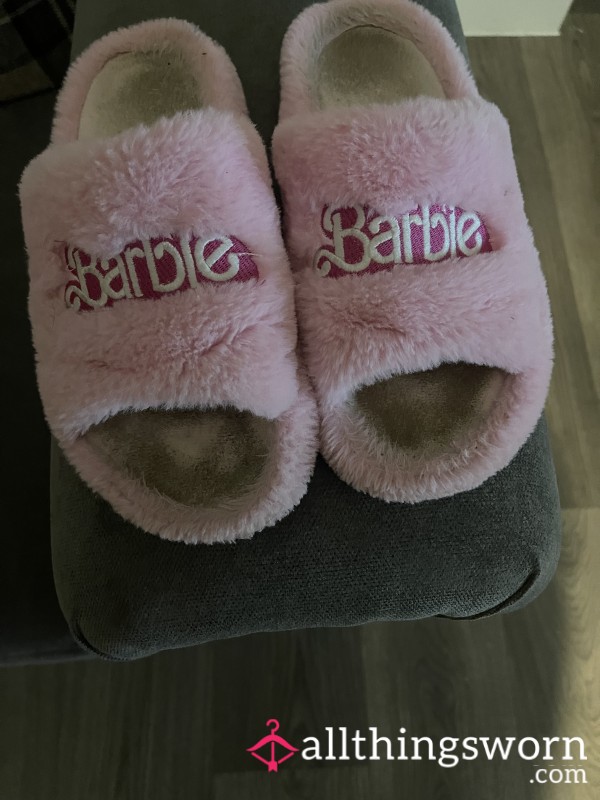 Very Worn Barbie Slippers Size 5