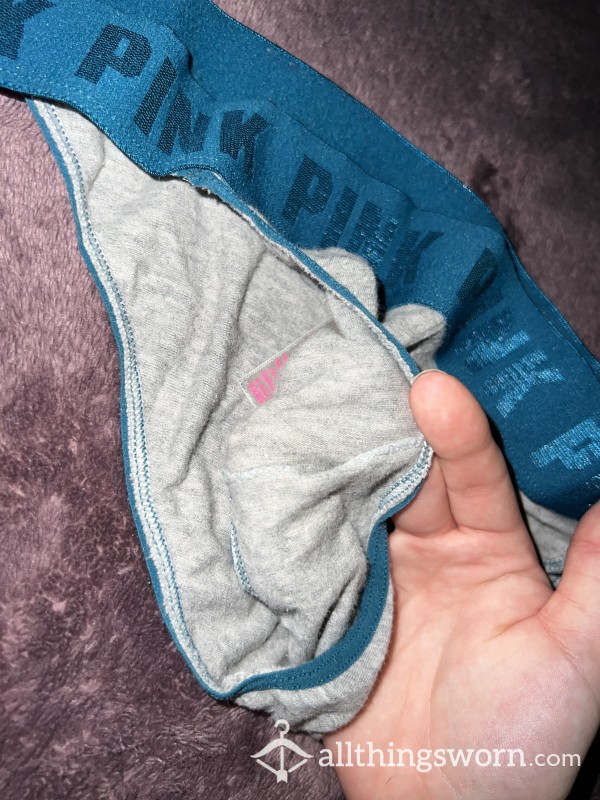 Very Worn Bikini Style Grey And Blue PINK Panties