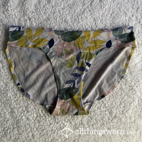 VERY WORN Flor*l Cheeky Panties Short Soft Silk *48 HR WEAR*