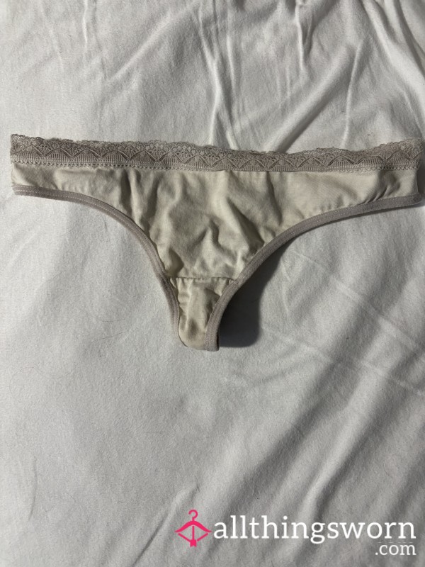 Very Worn White Thong