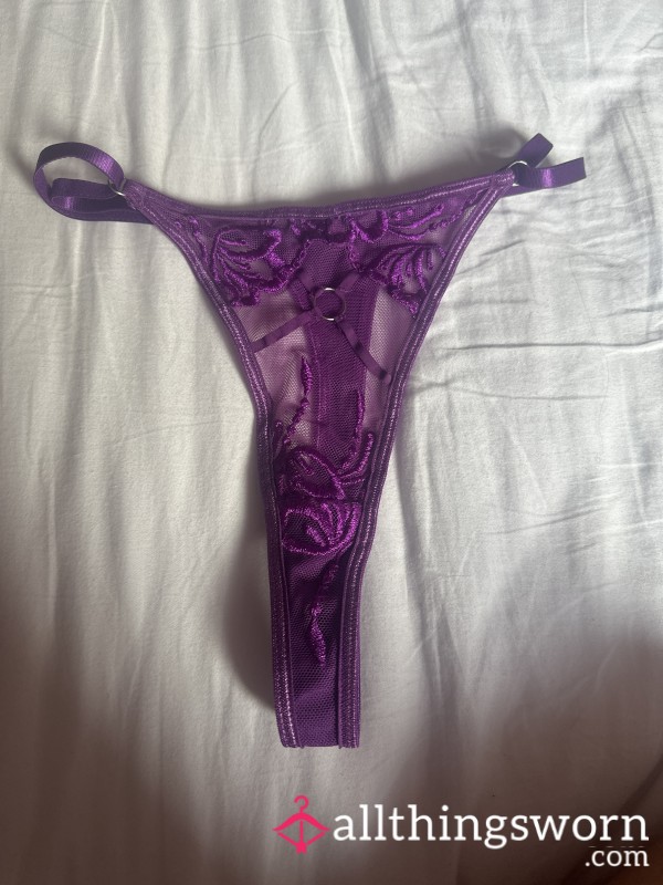 Vibrant Purple Lace Thong