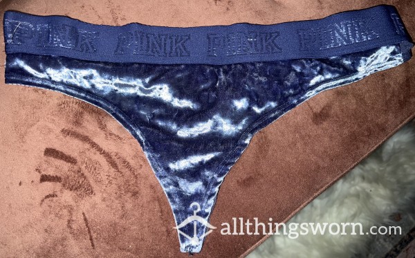 Victoria Secret Velvet Blue Thongs