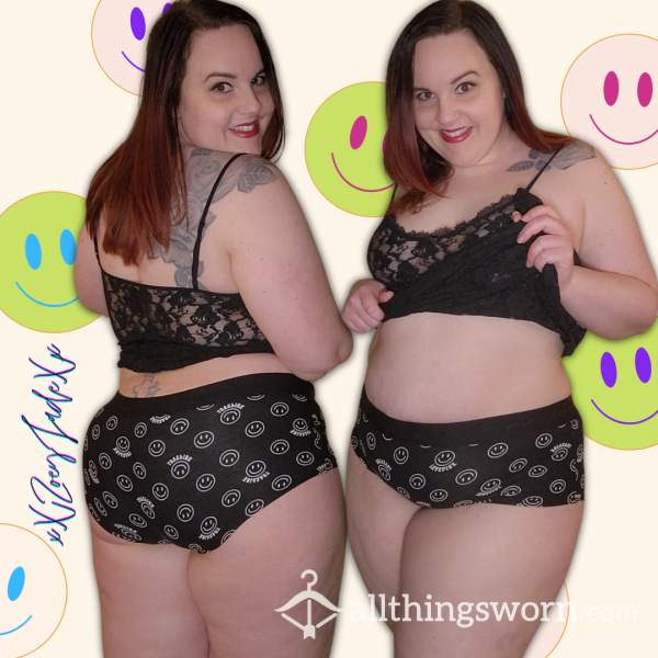 Victoria's Secret Black Cotton Smiley Boy Shorts