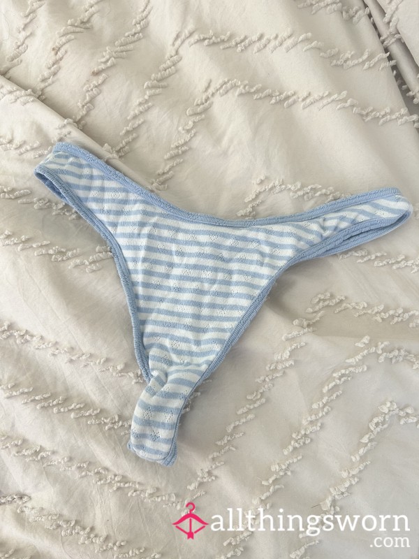 Victorias Secret Blue And White Thong