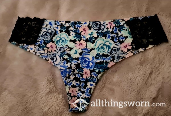 Victoria's Secret Flor*l No Show Thong With Lace