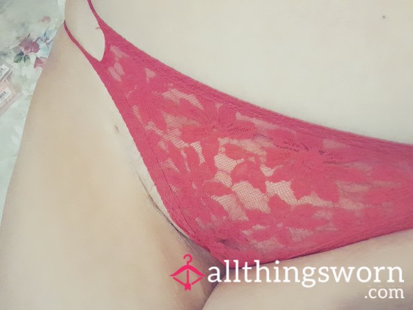 🖤🩷 Victoria's Secret Hot Red Lace Thong. Smell Me, Devour Me.... 2 Day Wear For You 🩷🖤