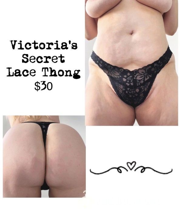 ✨sale $25✨🖤Victoria’s Secret Itty Bitty Lace Thong🖤Size XL🖤