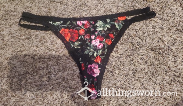 Victoria's Secret Lace Flor*l Thong Size XXL