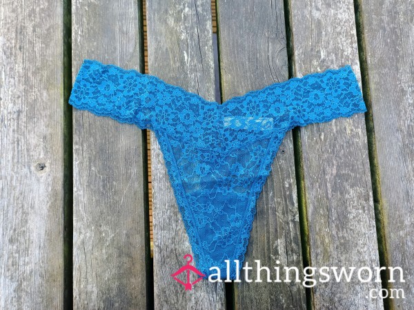 Victoria's Secret Lace Thong In Blue