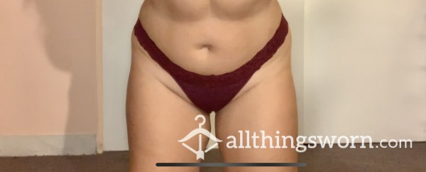 Victoria’s Secret Maroon Lace Thong