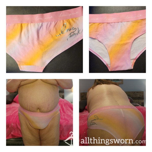 Victoria's Secret Pink And Orange Hipster Bikini Panty