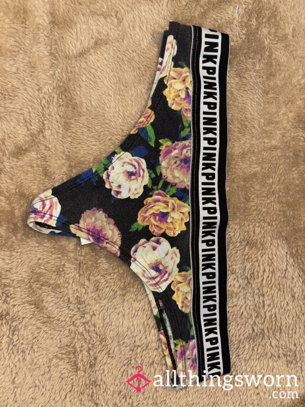 Victoria's Secret "Pink" Flowered Thong