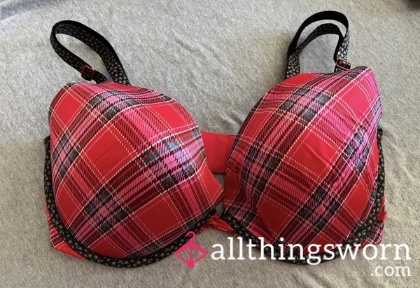 Victoria’s Secret Red Plaid Push Up Bra