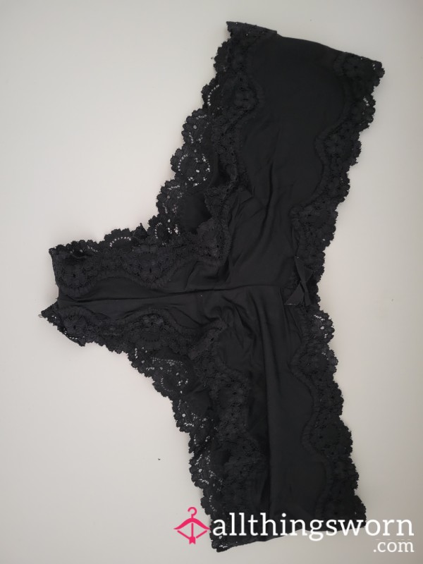 Victoria's Secret Silk , Lace, Black Cheeky