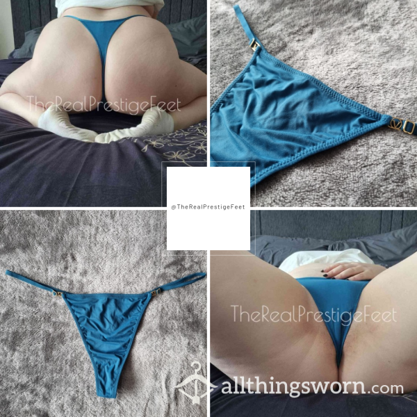 Victoria's Secret Teal Silky Feel Thong | Size L | 2 Days Wear | Includes Pics & Premade Video | See Listing Photos For More Info - From £22.00 + P&P