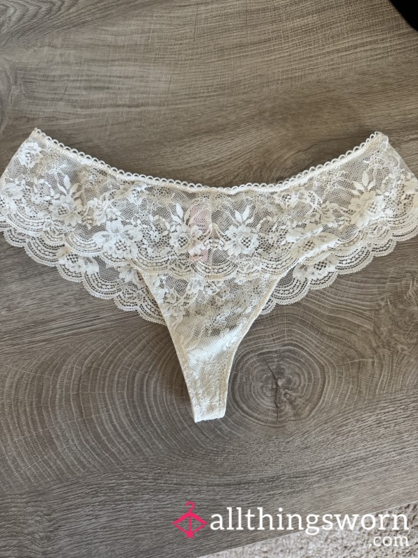 Victoria’s Secret White Lace Cheeky Panties