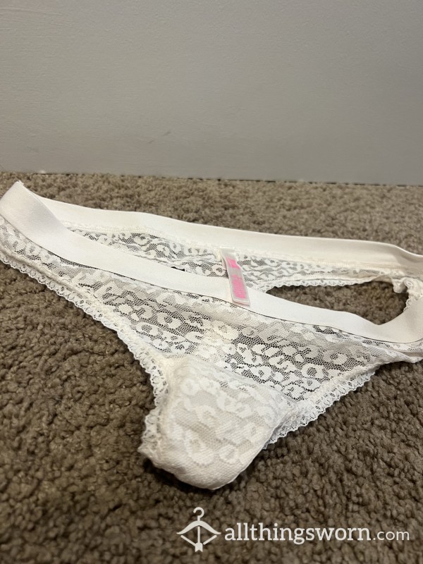 Victoria’s Secret White Lace Thong