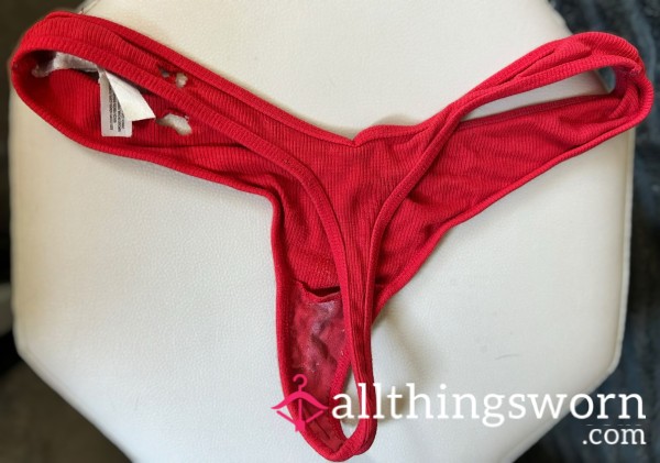 Vintage (holey) Red Thong 😏