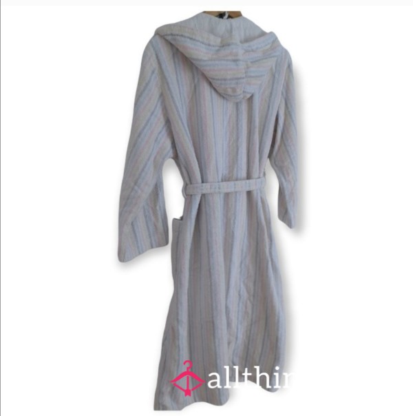 Vintage Thick Cotton Hooded Bath Robe