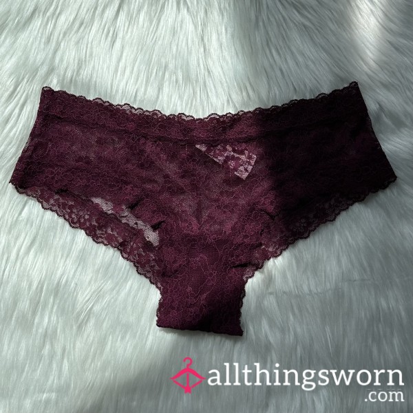 Deep Maroon Lace Cheeky Panty