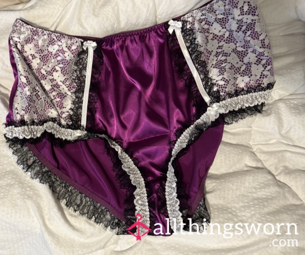 Vintage/French Style Satin Full Brief Panties