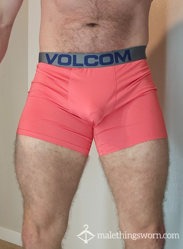 Volcom Boxer Briefs Sz L, Salmon/Gray