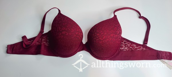 VS 32DD Well-worn Deep Red Bra