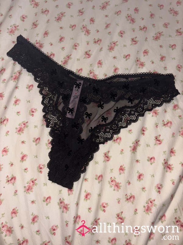 VS Black Lace Thong