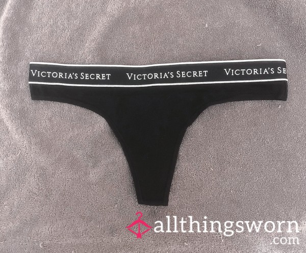 VS Black Logo Band Thong