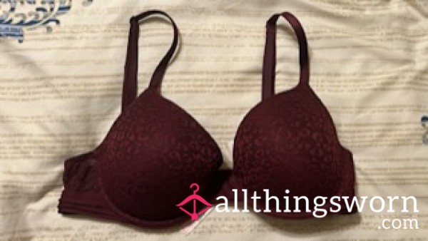 VS Burgundy Leopard Bra